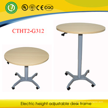 Spain Modern Convenient Gas Spring Height Adjustable Standing Round Bar Table with One Leg